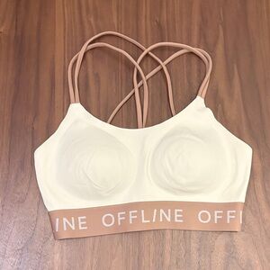 Offline by Aerie Goals Logo Strappy Sports Bra